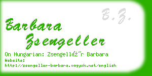 barbara zsengeller business card